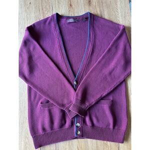 John Ashford 100% Cotton Knit Cardigan Sweater Size Large